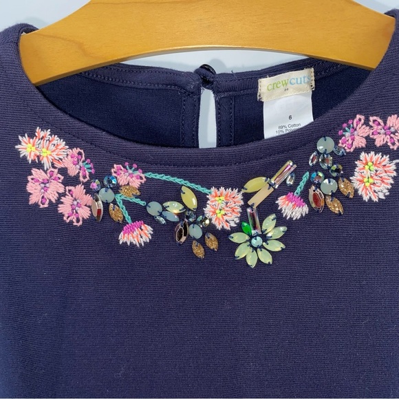J. Crew Crewcuts Navy Jumper Dress - Embroidered Jewels - Size 6 - Like New! - Picture 3 of 3